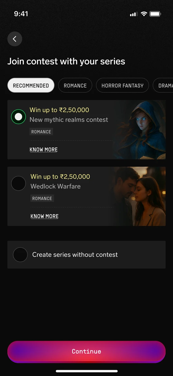 Join contest with your series